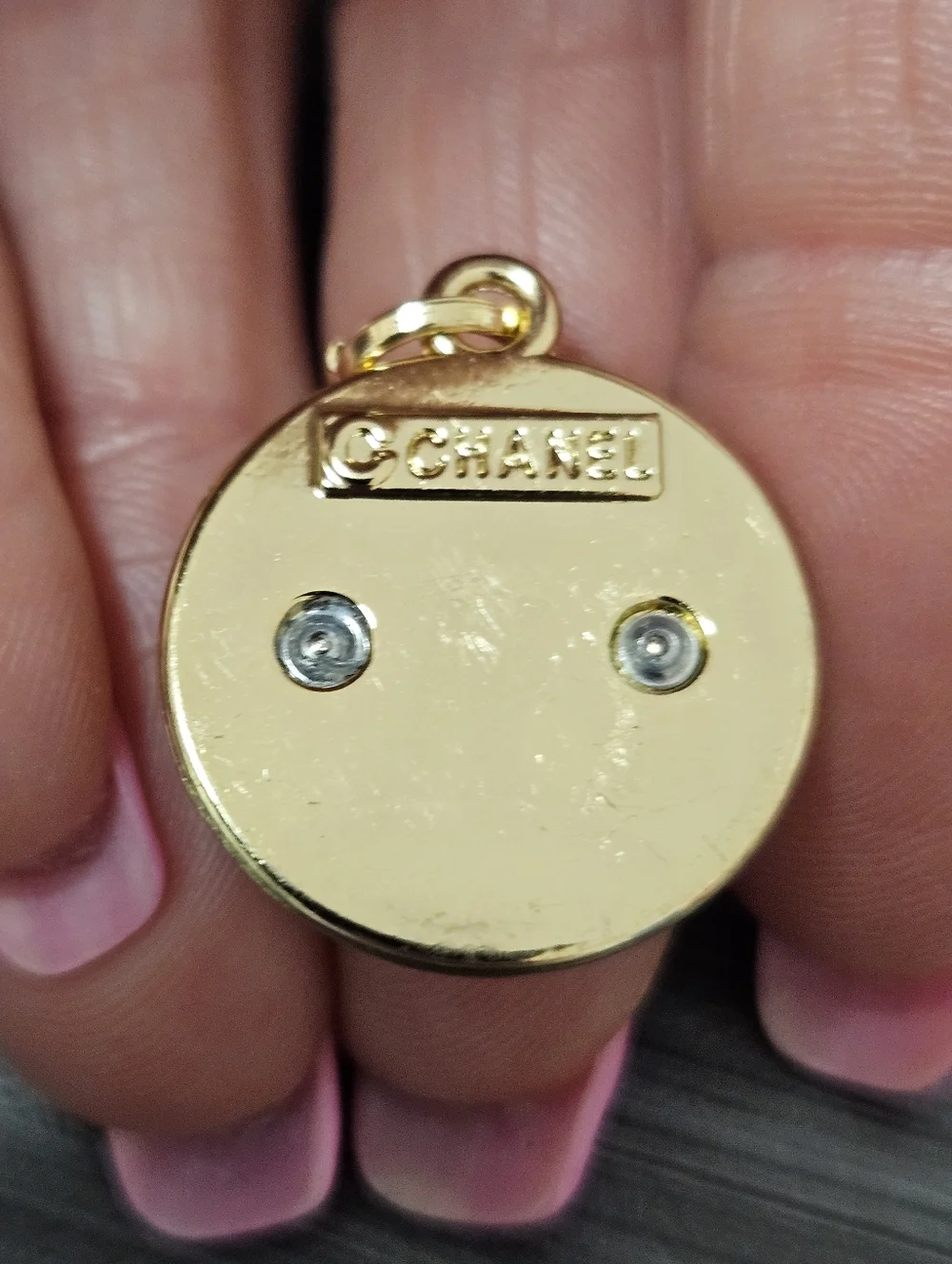 CHANEL CC Camellia Medallion Charm Gold Tone Pavé Rhinestone